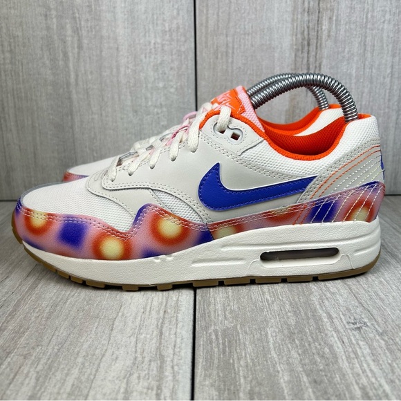 NEW Nike Air Max 1 SE Sail Blue Orange Athletic Sneaker Shoe Womens Size 7.5 - Picture 3 of 9